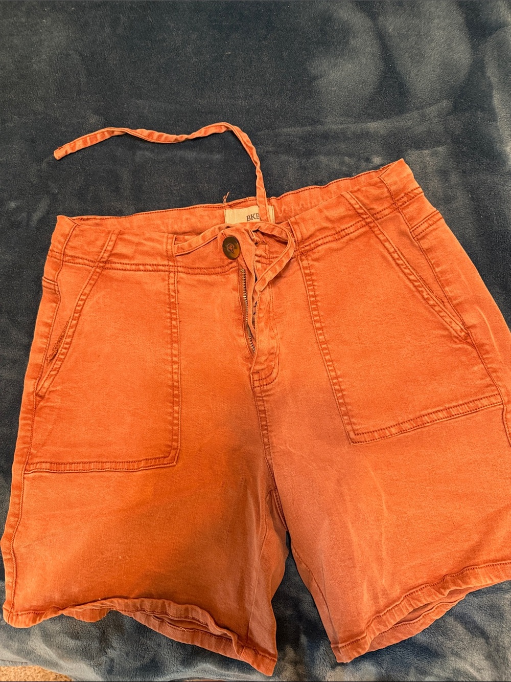 BKE Rust Orange Drawstring Utility Bermudas